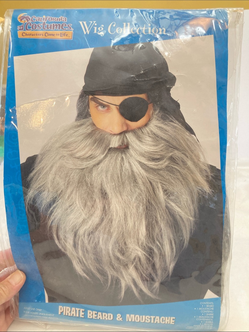 California Costumes Gray Pirate Beard & Moustache Costume Facial Hair